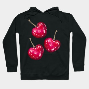 Red cherries, watercolor Hoodie